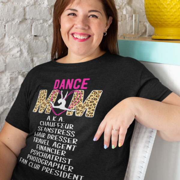 Tricou mamă de balerină Dance Mom A.K.A. negru, bumbac 100%
