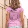 Tricou pentru balerine cu mesaj amuzant „Ballerina Nutrition Facts” roz