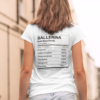 Tricou pentru balerine cu mesaj amuzant „Ballerina Nutrition Facts” alb