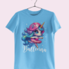 Tricou pentru fetițe cu unicorn balerină colorat.