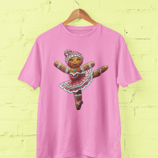 Tricou pentru fetițe cu design Gingerbread Ballerina.