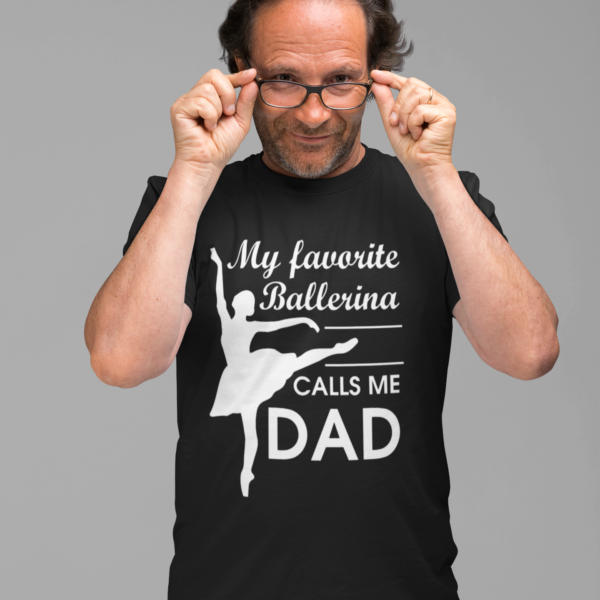 tricou pentru tata de balerina my favorite ballerina calls me dad negru