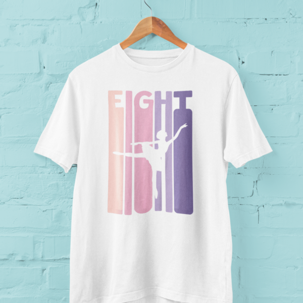 Tricou 8 Years Ballerina – Tricou Aniversare Fetițe alb